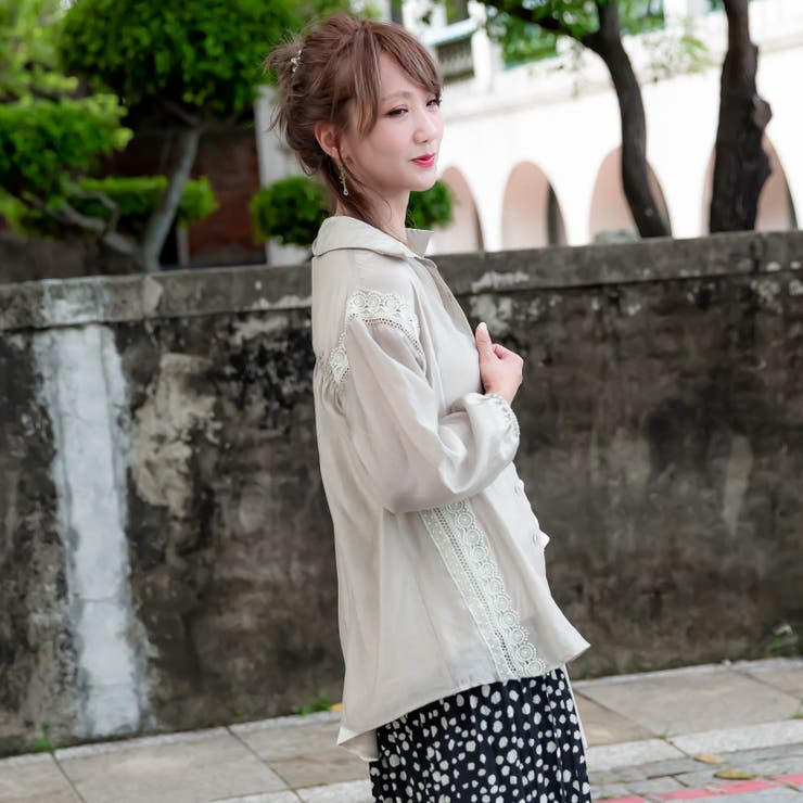 レースシャツブラウス レディース 長袖 | Frenchic | 詳細画像13 