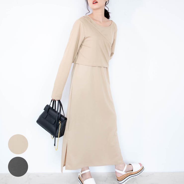 トップス付き ロングワンピース レーディス | Frenchic | 詳細画像1 