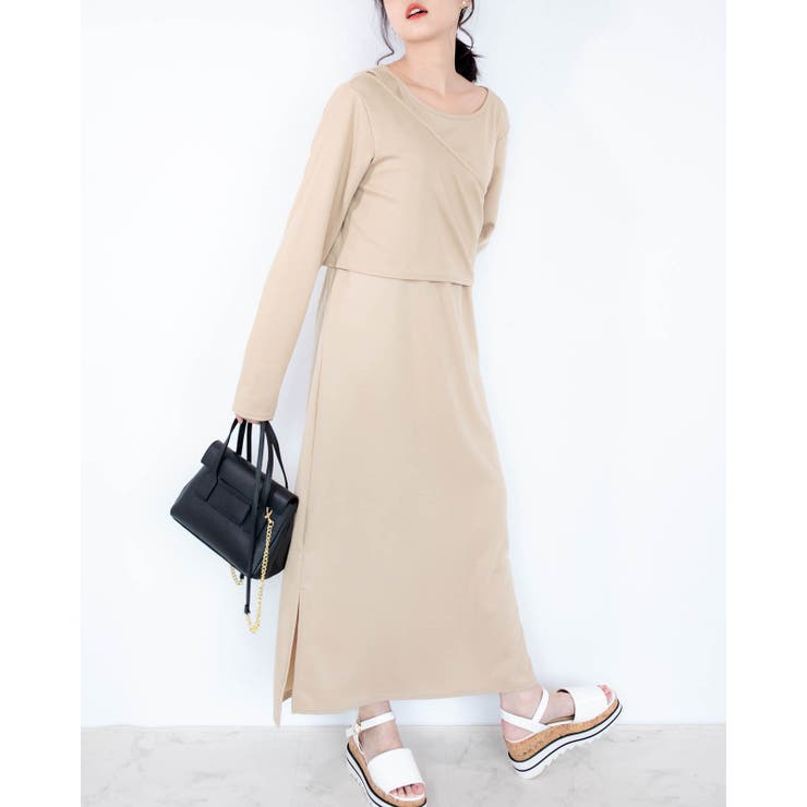 ベージュ | トップス付き ロングワンピース レーディス | Frenchic