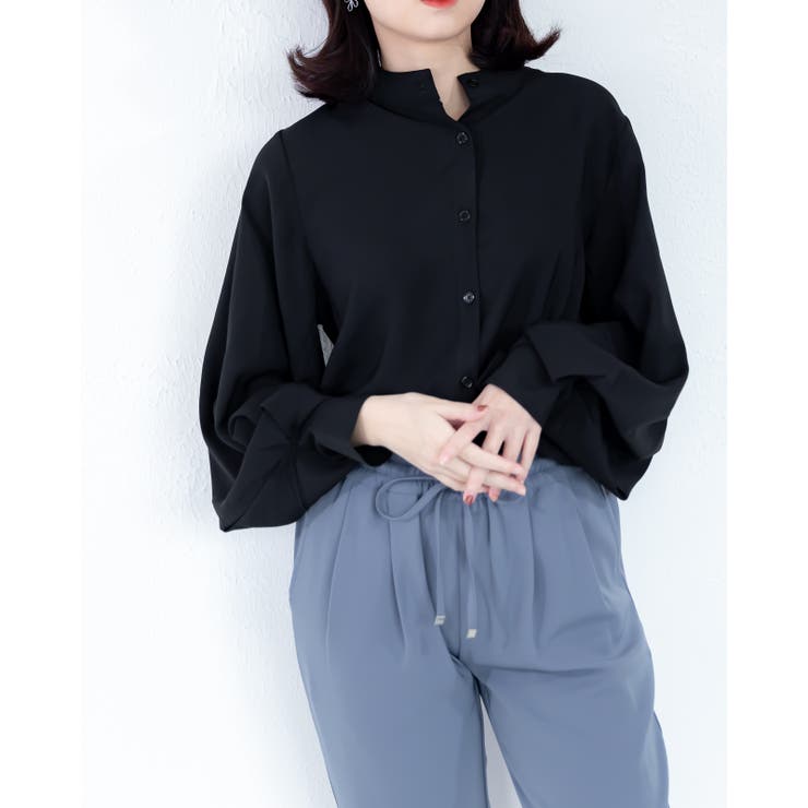 ブラック | バルーンカットソー レーディス 長袖 | Frenchic