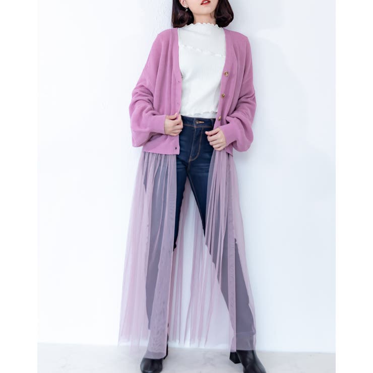 3WAY チュール付き カーディガン | Frenchic | 詳細画像6 