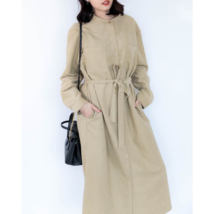 ベージュ | 2WAY トレンチ風シャツワンピース レーディス | Frenchic