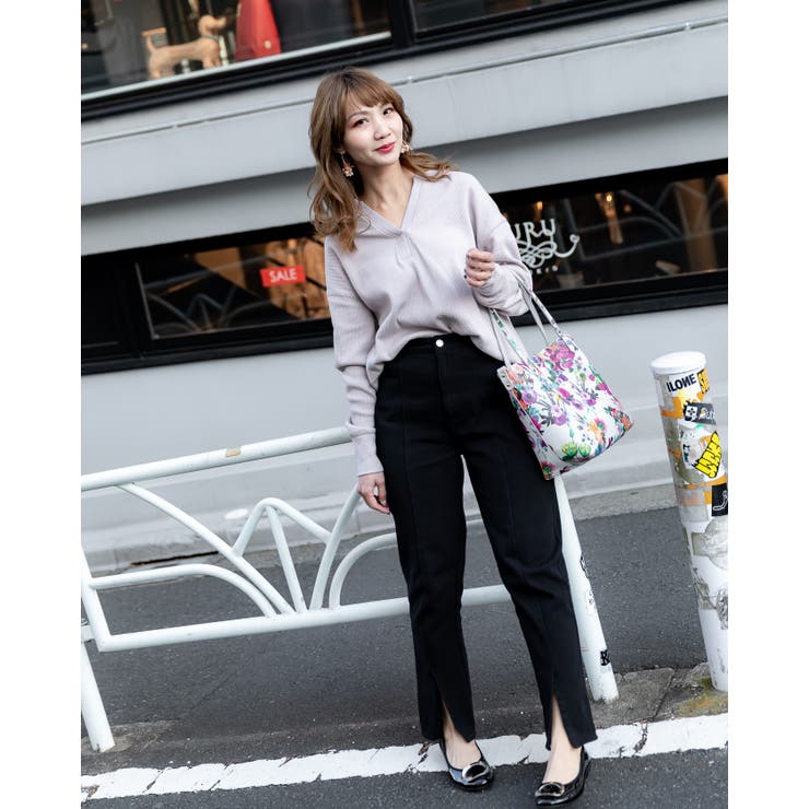 スリムパンツ  レーディス スリム ウエストゴム ロング  春 夏 秋 冬 | Frenchic | 詳細画像2 