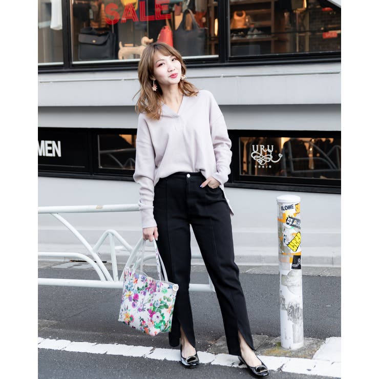 ブラック | スリムパンツ  レーディス スリム ウエストゴム ロング  春 夏 秋 冬 | Frenchic