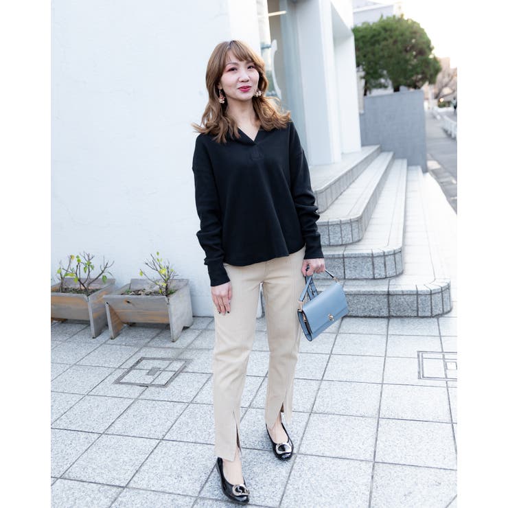 ベージュ | スリムパンツ  レーディス スリム ウエストゴム ロング  春 夏 秋 冬 | Frenchic