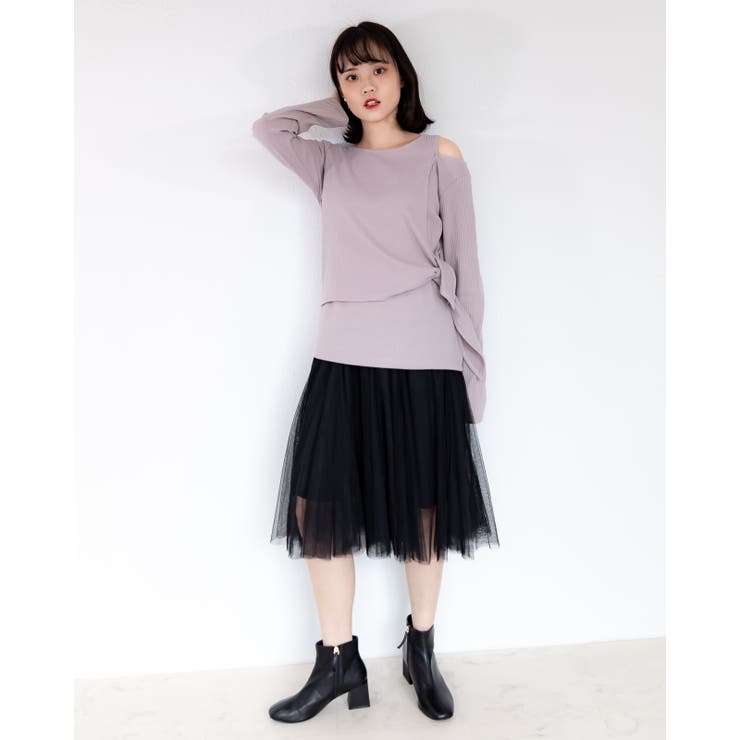 変形ニットカットソー レーディス リブ | Frenchic | 詳細画像13 