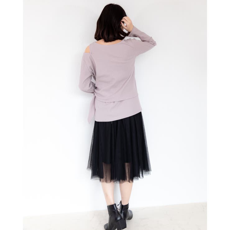 変形ニットカットソー レーディス リブ | Frenchic | 詳細画像14 