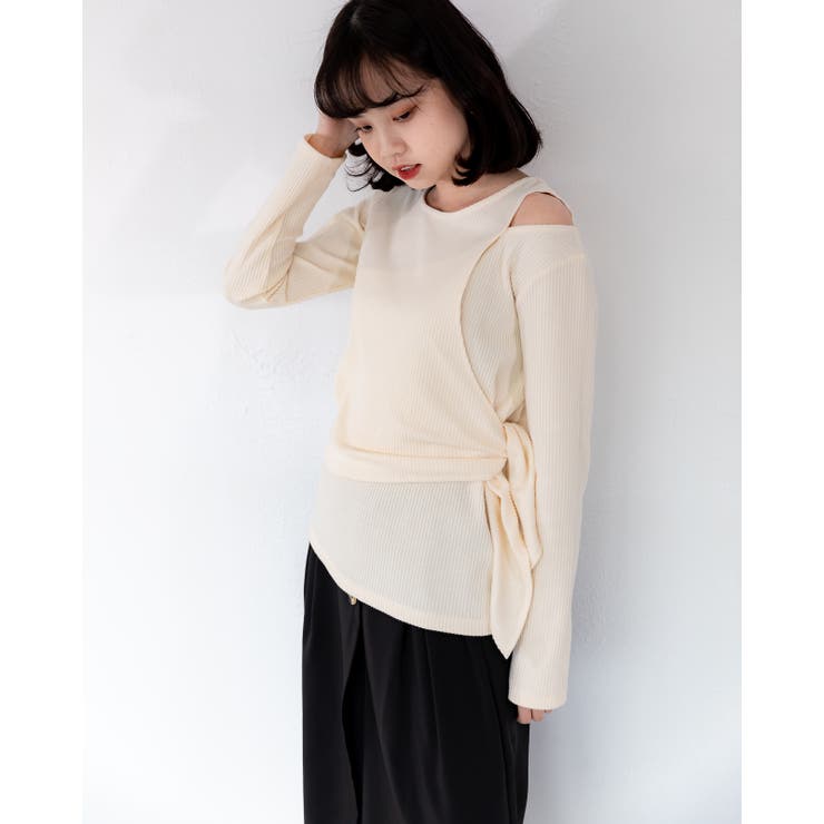 変形ニットカットソー レーディス リブ | Frenchic | 詳細画像18 