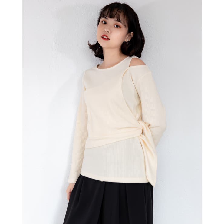 変形ニットカットソー レーディス リブ | Frenchic | 詳細画像19 