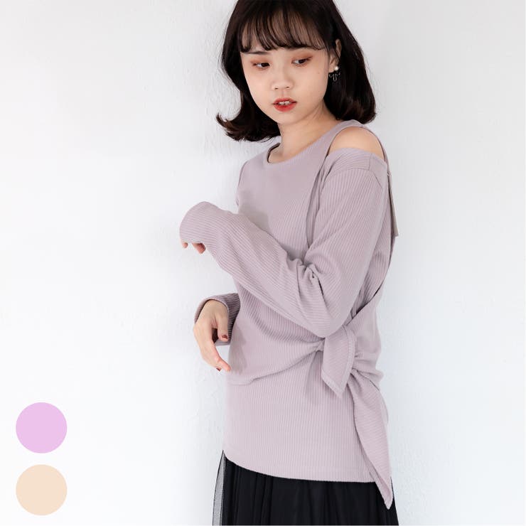 変形ニットカットソー レーディス リブ | Frenchic | 詳細画像1 