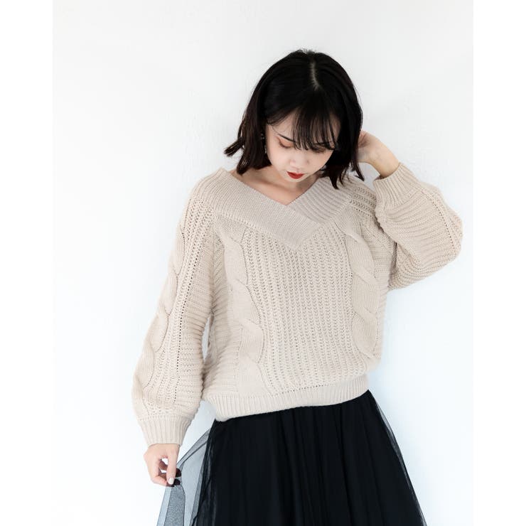 Ｖネックニットトップス レーディス 長袖 | Frenchic | 詳細画像4 