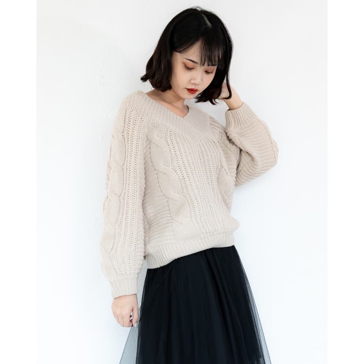 Ｖネックニットトップス レーディス 長袖 | Frenchic | 詳細画像5 