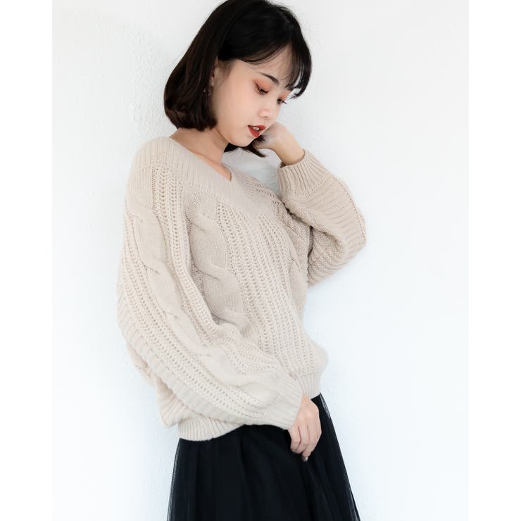 Ｖネックニットトップス レーディス 長袖 | Frenchic | 詳細画像6 