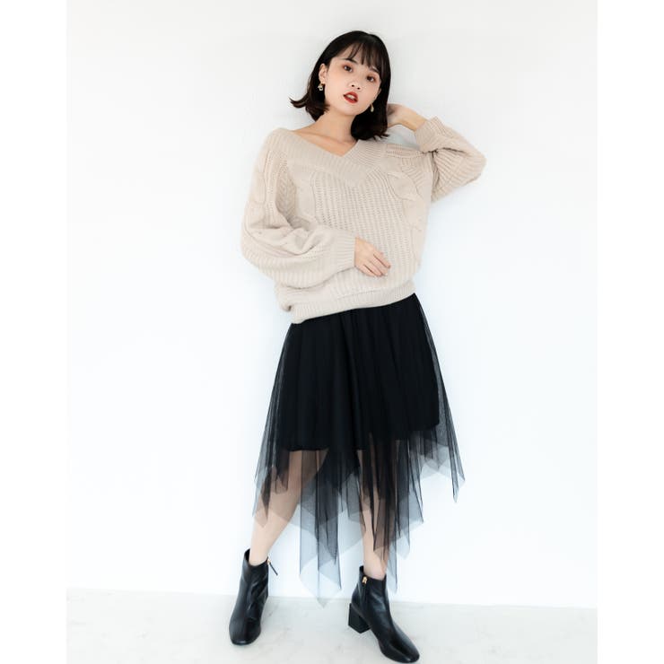Ｖネックニットトップス レーディス 長袖 | Frenchic | 詳細画像7 