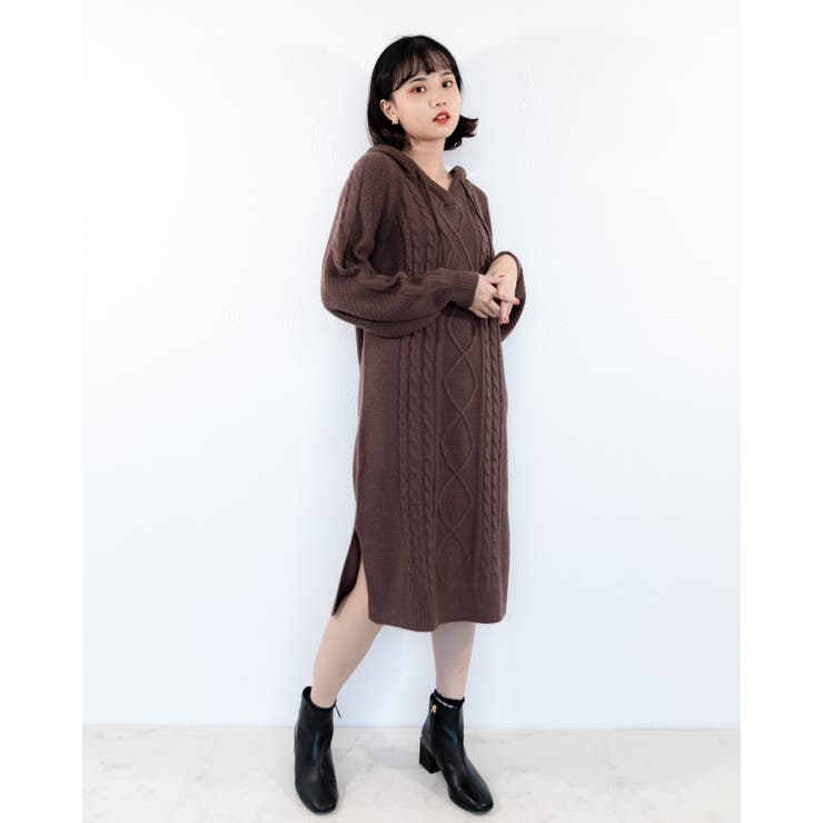 フード付き ニットワンピース レーディス | Frenchic | 詳細画像3 