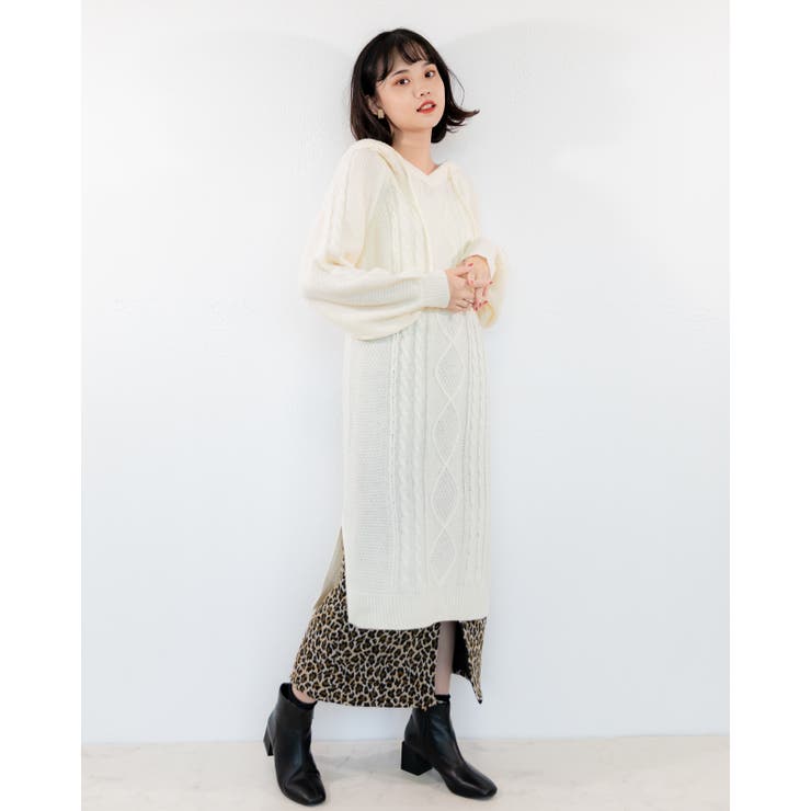 フード付き ニットワンピース レーディス | Frenchic | 詳細画像16 