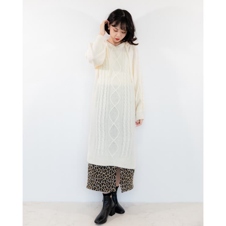 フード付き ニットワンピース レーディス | Frenchic | 詳細画像17 