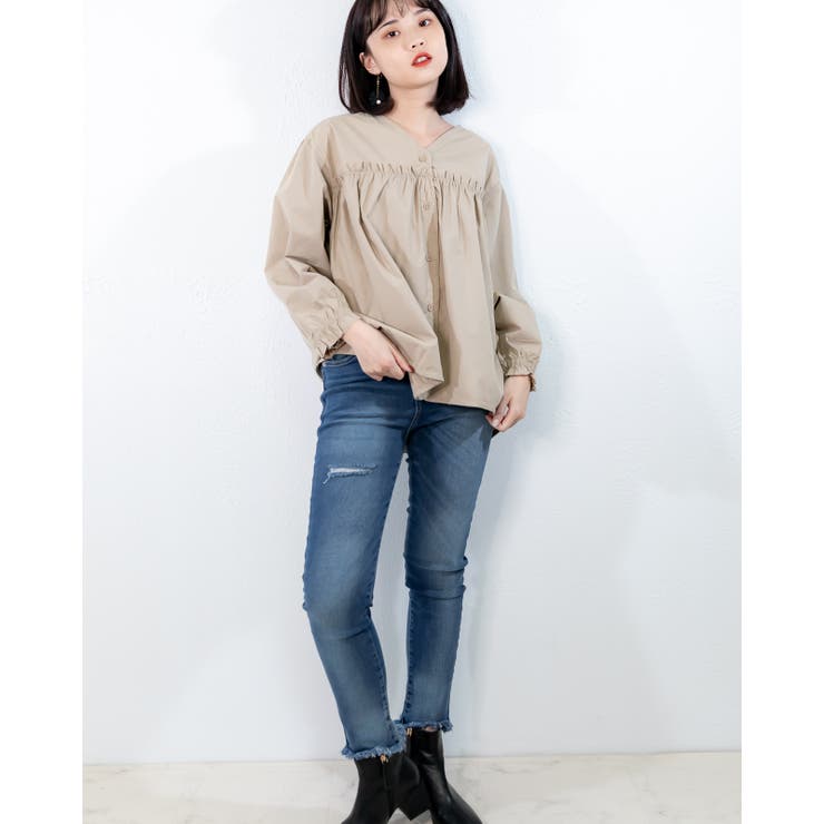 ふんわりブラウス レディースファッション 春夏秋冬 オールシーズン