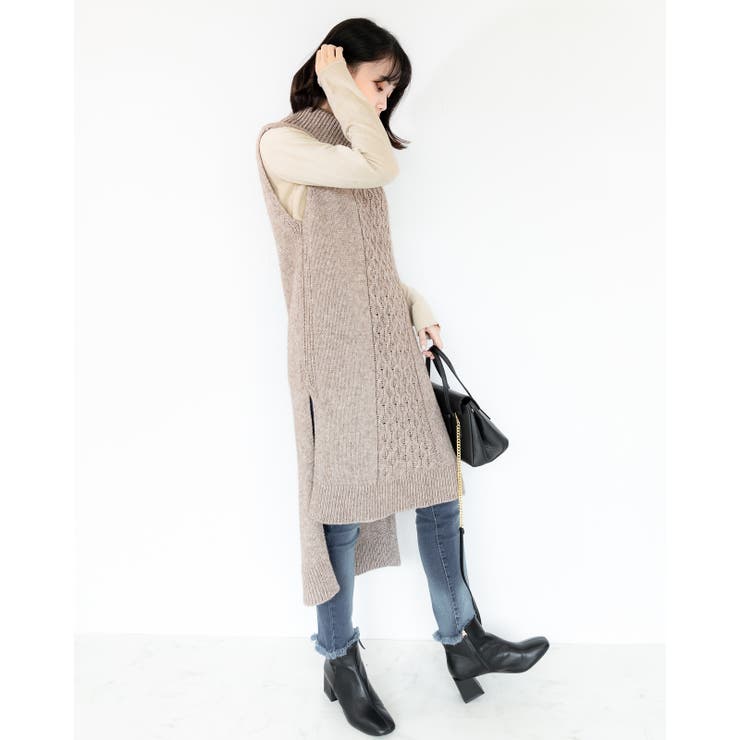 ノースリーブ ワンピース レーディス ワンピース  セーター 春 夏 秋 冬 | Frenchic | 詳細画像4 