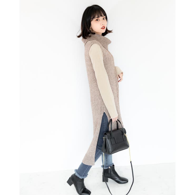 ノースリーブ ワンピース レーディス ワンピース  セーター 春 夏 秋 冬 | Frenchic | 詳細画像7 