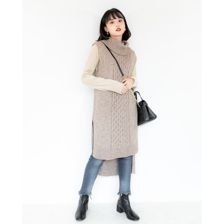 ノースリーブ ワンピース レーディス ワンピース  セーター 春 夏 秋 冬 | Frenchic | 詳細画像10 