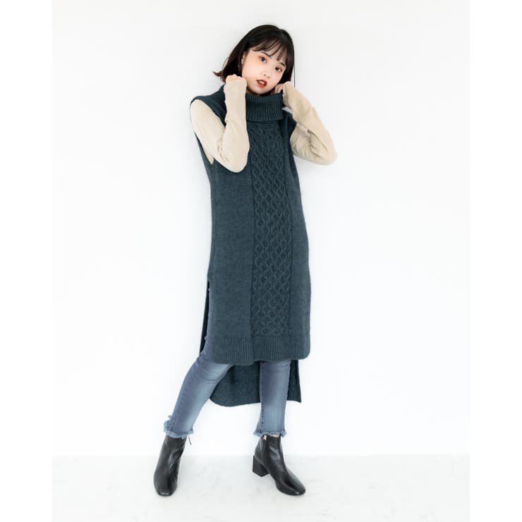 ノースリーブ ワンピース レーディス ワンピース  セーター 春 夏 秋 冬 | Frenchic | 詳細画像14 