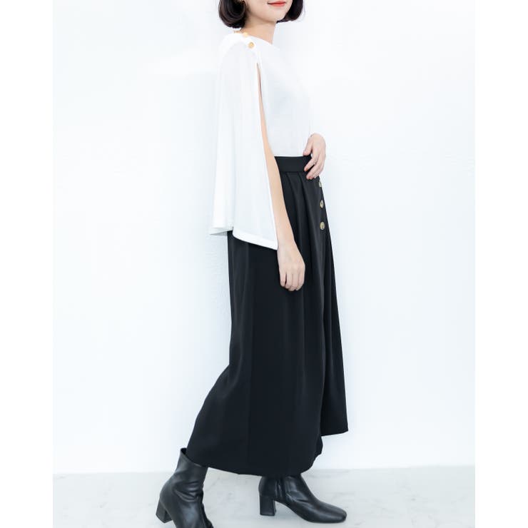 シャンクボタン付きマントニット レーディス トップス[品番