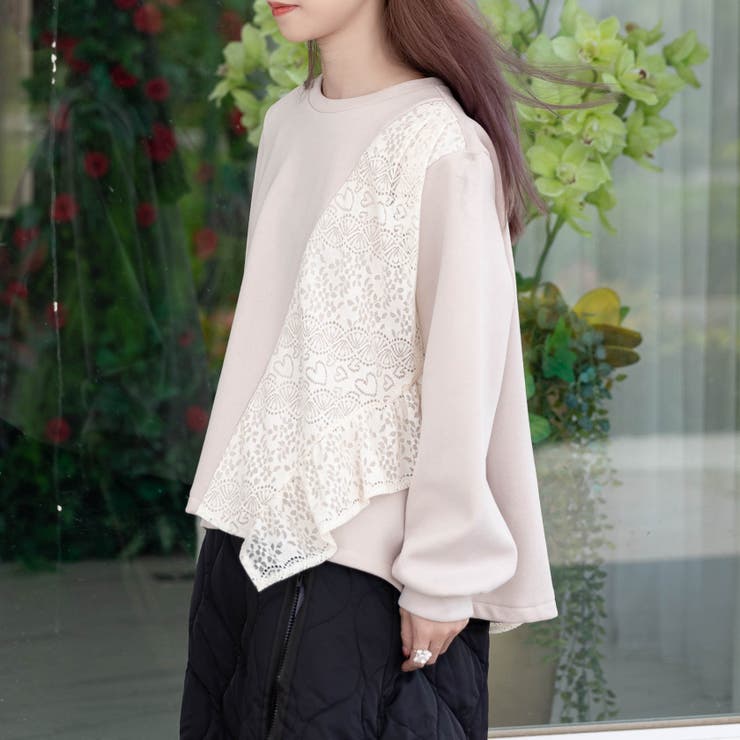 裏起毛レーストップス | Frenchic | 詳細画像4 