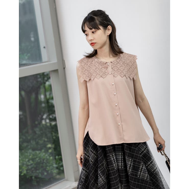 レース襟ノースリーブブラウス | Frenchic | 詳細画像2 