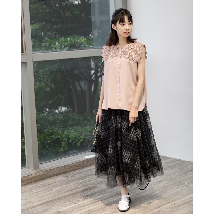 レース襟ノースリーブブラウス | Frenchic | 詳細画像6 