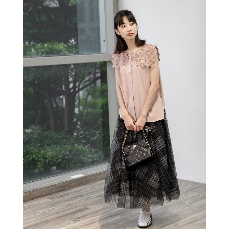 レース襟ノースリーブブラウス | Frenchic | 詳細画像8 