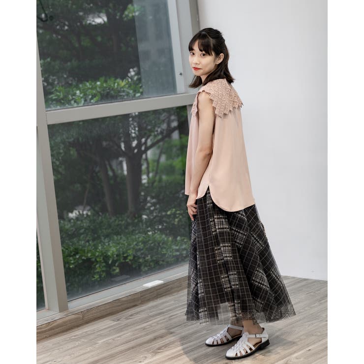 レース襟ノースリーブブラウス | Frenchic | 詳細画像9 