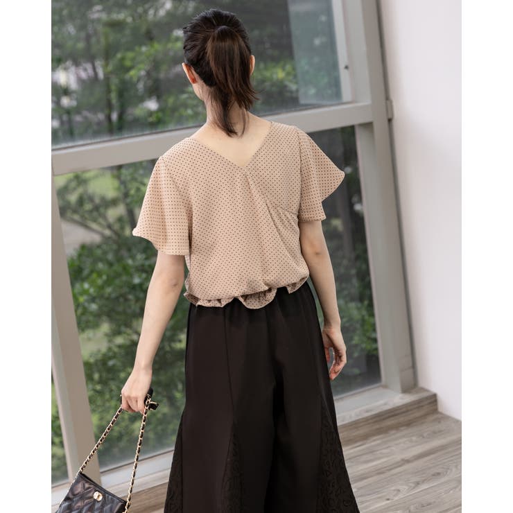Sheller ドットペプラムブラウス 楽天市場】PICCIN ドット刺繍ペプラムブラウス ドットジャガード
