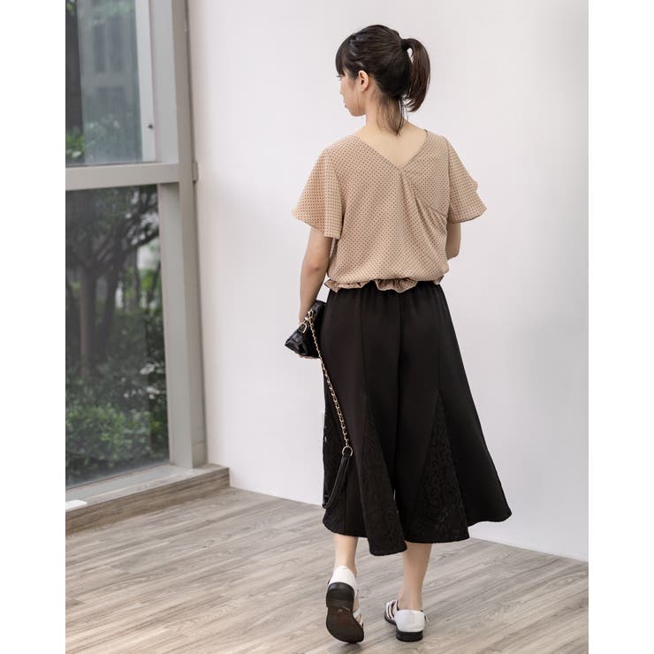 ２WAYドット柄ウエストギャザーペプラムブラウス | Frenchic | 詳細画像9 