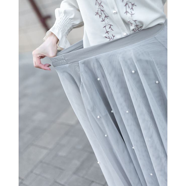 CHICWISH(シックウィッシュ)｜ティアードパールチュールスカート パールチュールロングスカート – Darich (ダーリッチ)