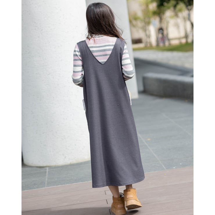 ワイドサロペットスカート もこもこポケット付き | Frenchic | 詳細画像14 