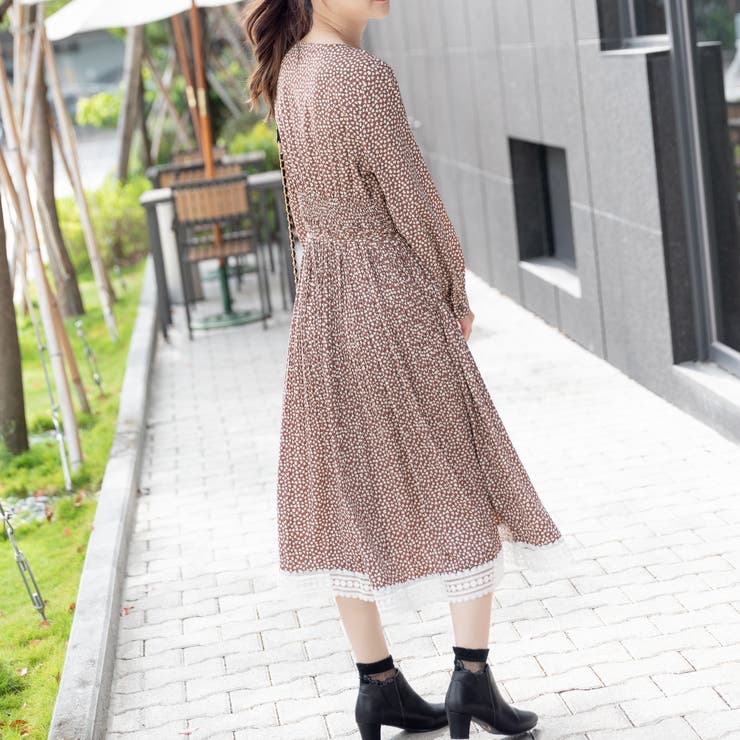 Vネック花柄ワンピース | Frenchic | 詳細画像9 