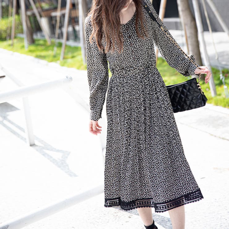 Vネック花柄ワンピース | Frenchic | 詳細画像3 