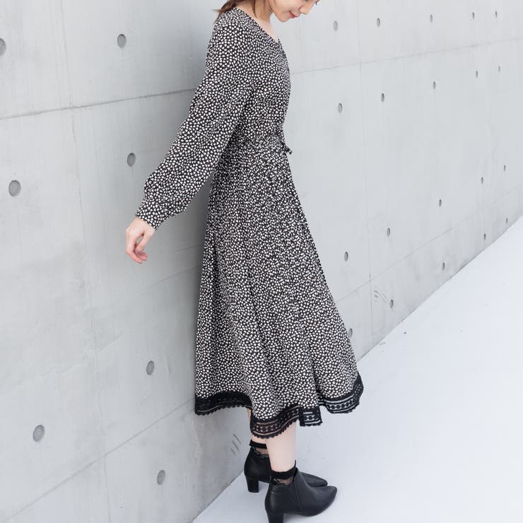 Vネック花柄ワンピース | Frenchic | 詳細画像4 