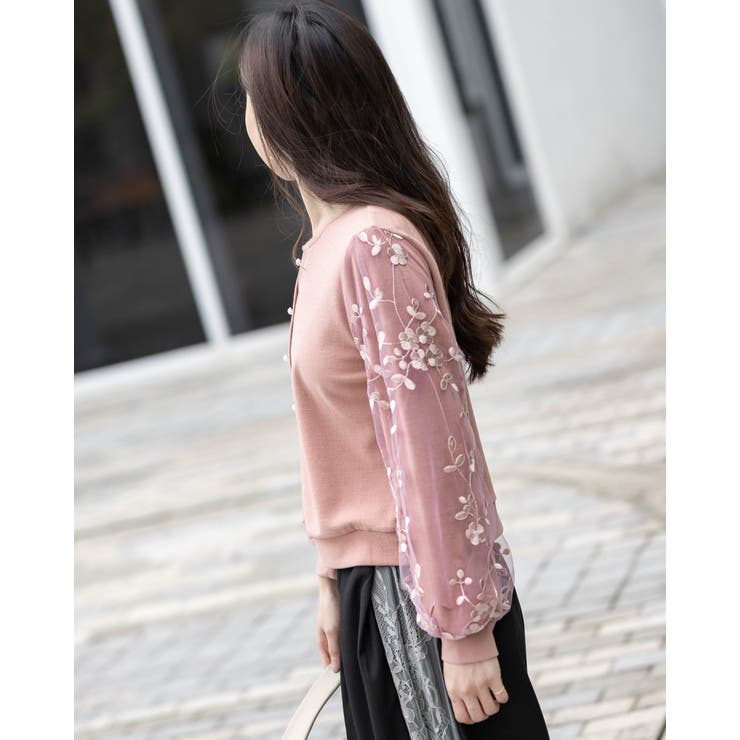 透かし編み 花柄ックカーディガン | Frenchic | 詳細画像4 