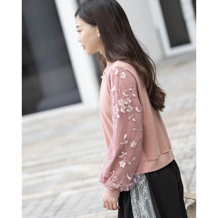 透かし編み 花柄ックカーディガン | Frenchic | 詳細画像5 