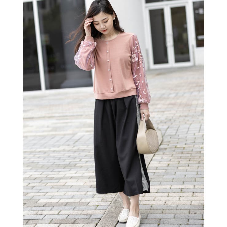 透かし編み 花柄ックカーディガン | Frenchic | 詳細画像9 