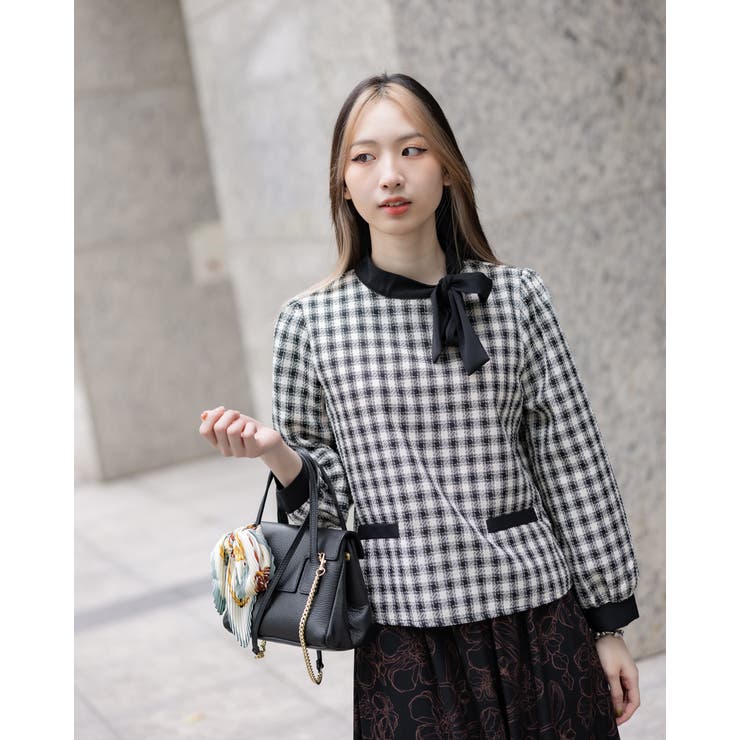 チェックリボンタイブラウス | Frenchic | 詳細画像16 