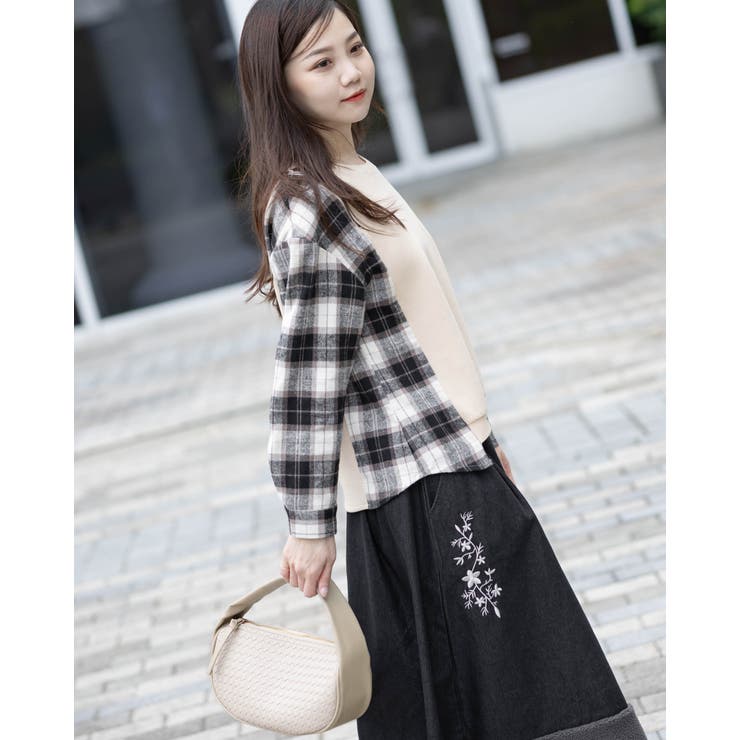 もこもこロングスカート ポケット花柄刺繍 | Frenchic | 詳細画像16 