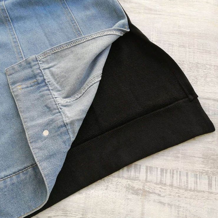 韓国ファッション MINDSETデニム×スウェットロングワンピース 冬 | LoveTiara | 詳細画像8 