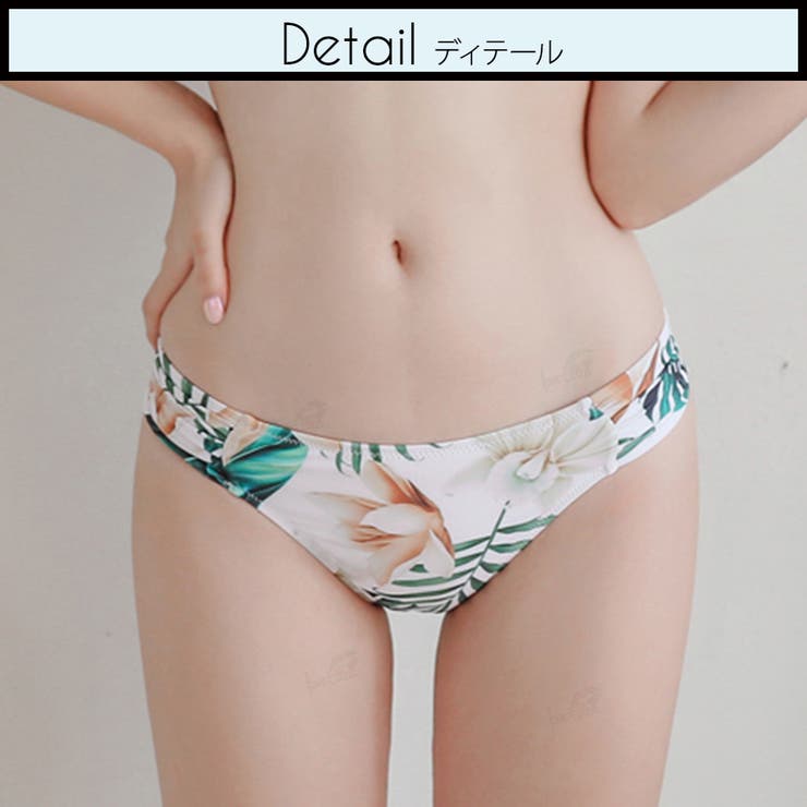 夏新作 オトナボタニカルプリント インポートライクビキニ×フリル