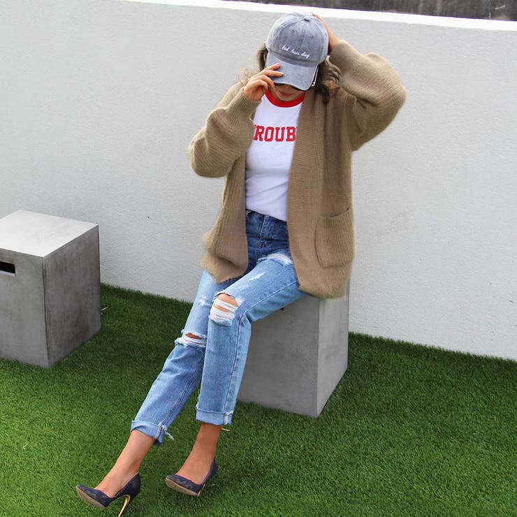 新作もこもこオーバーサイズミディ丈カーディガン ガウン （ニットカーディガン | MILIMILI  | 詳細画像7 