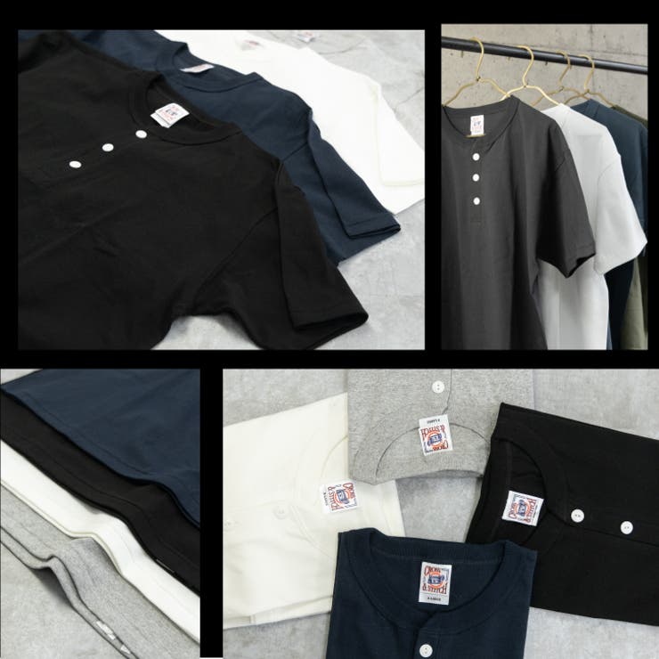 ヘザーグレー】ヘンリーネックTシャツ メンズ 半袖[品番：LWSM0000704