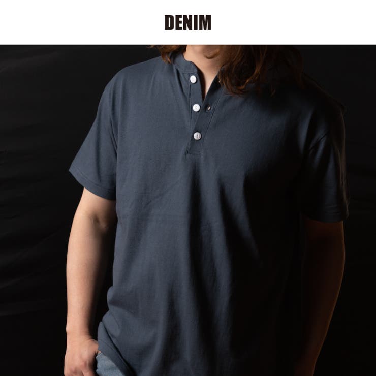 ヘザーグレー】ヘンリーネックTシャツ メンズ 半袖[品番：LWSM0000704