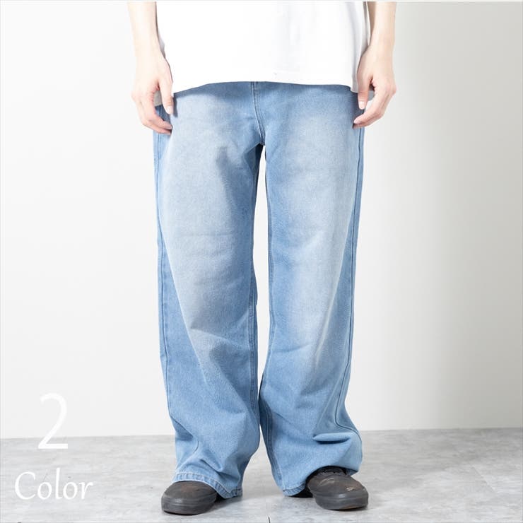デニムパンツ ワイド ウォッシュ加工[品番：LWSM0010457]｜ローコスのメンズファッション通販｜SHOPLIST（ショップリスト）
